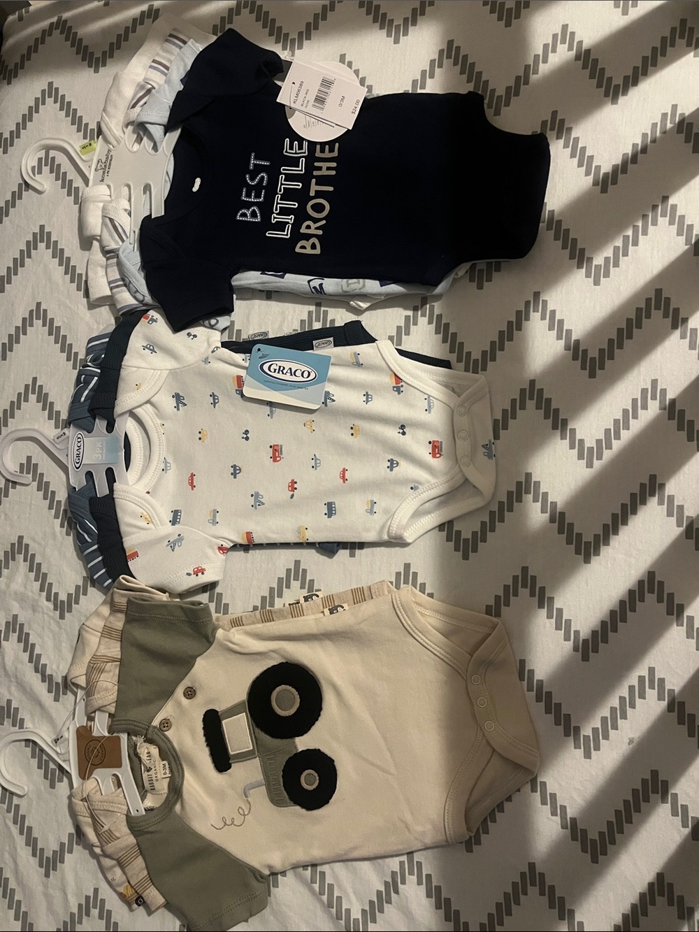 Graco Baby Onesie Bundle - Navy, White & Cream